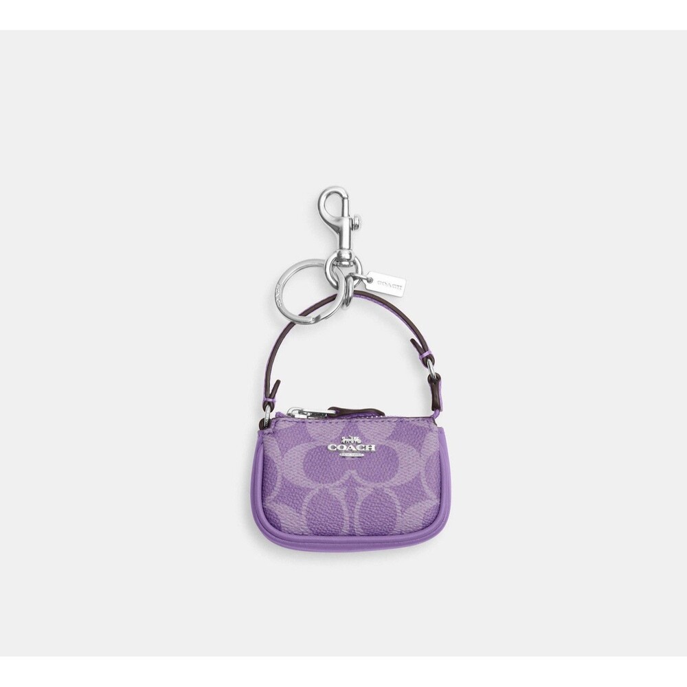 NWT Coach Mini Nolita Bag Charm Iris Signature Canvas Brand New Sold Out  CX067